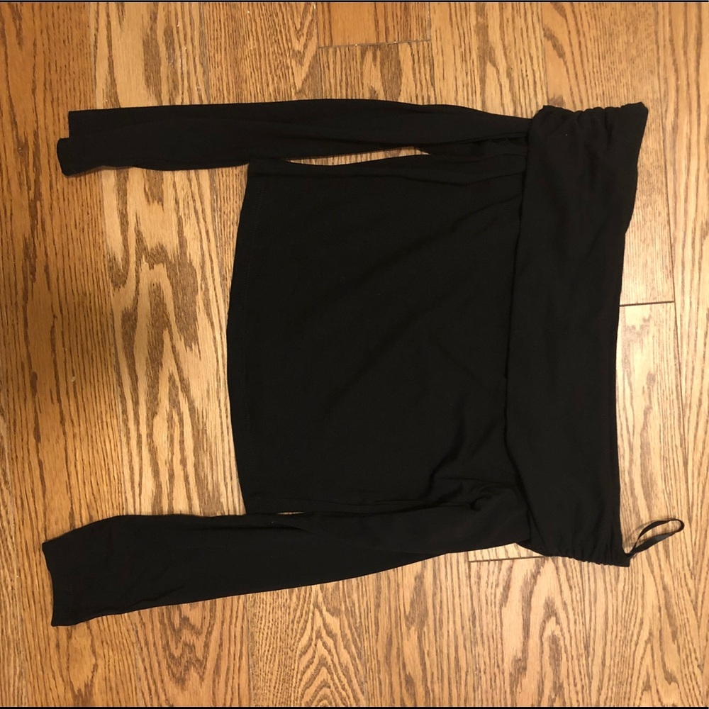 Black off the shoulder crop top